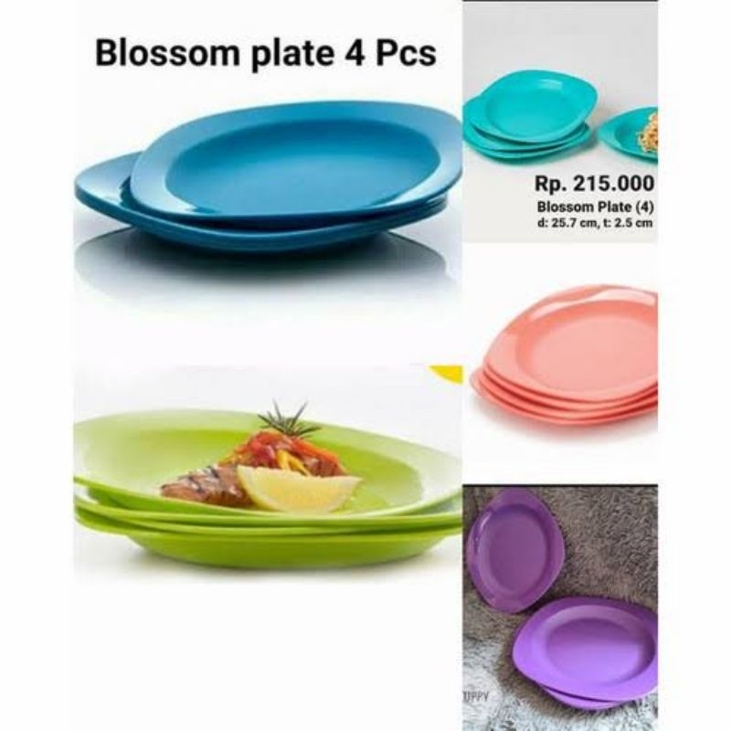 Jual blossom plate hijau tupperware piring makan | Shopee Indonesia