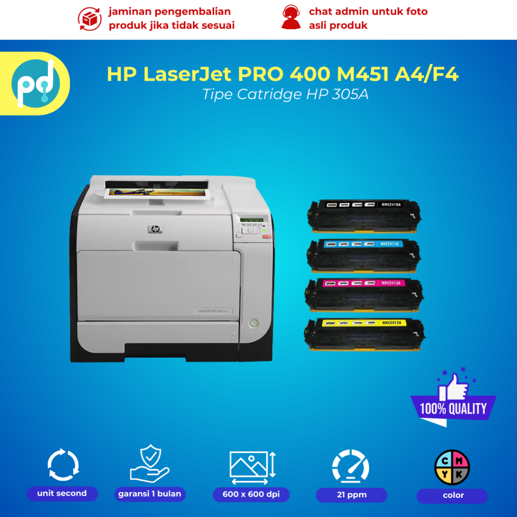 Jual Printer Warna Hp Laserjet Pro 400 M451 Kertas A4 F4 Printer Stiker ...