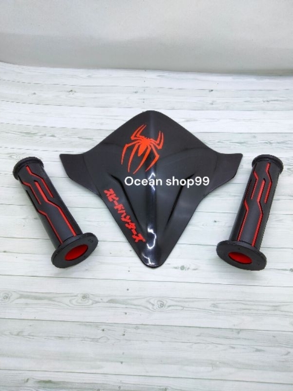 Jual Promo!!Visor beat new deluxe 20172024+handgrip Thai merah visor