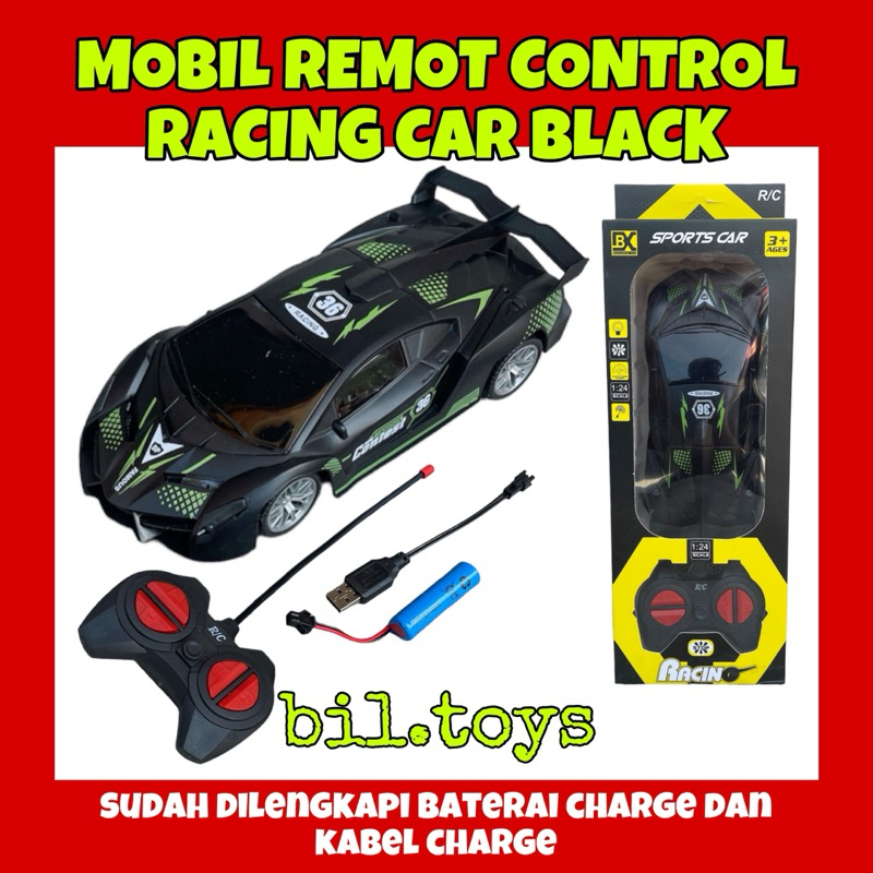Jual Mainan Anak Mobil Remot Kontrol Super Car Black RC Super Car Model ...