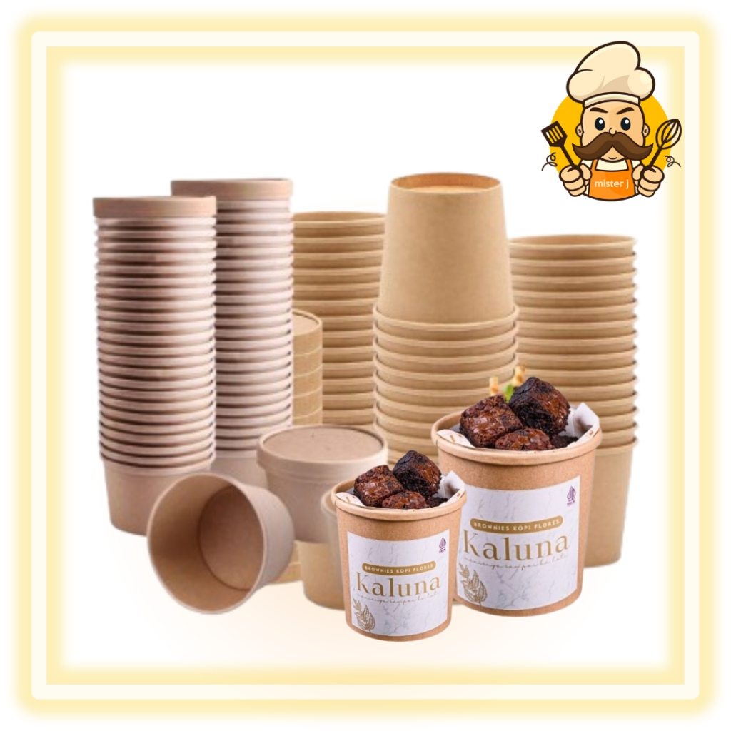Jual Brown Paper Cup Soup 12oz [350ml] + Tutup Premium | Cup Mangkok ...