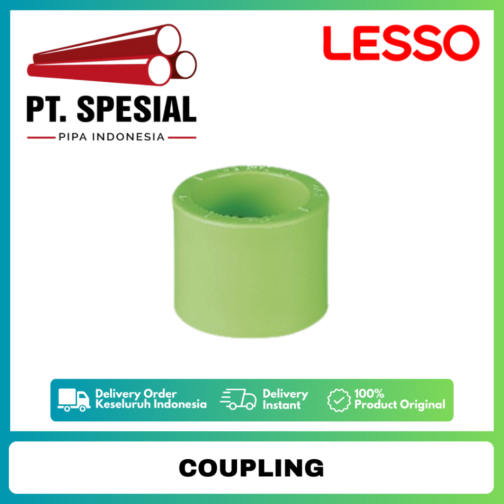 Jual Sock PPR Lesso DN90 / Vlok Sock / Coupler / Coupling PPR Lesso ...