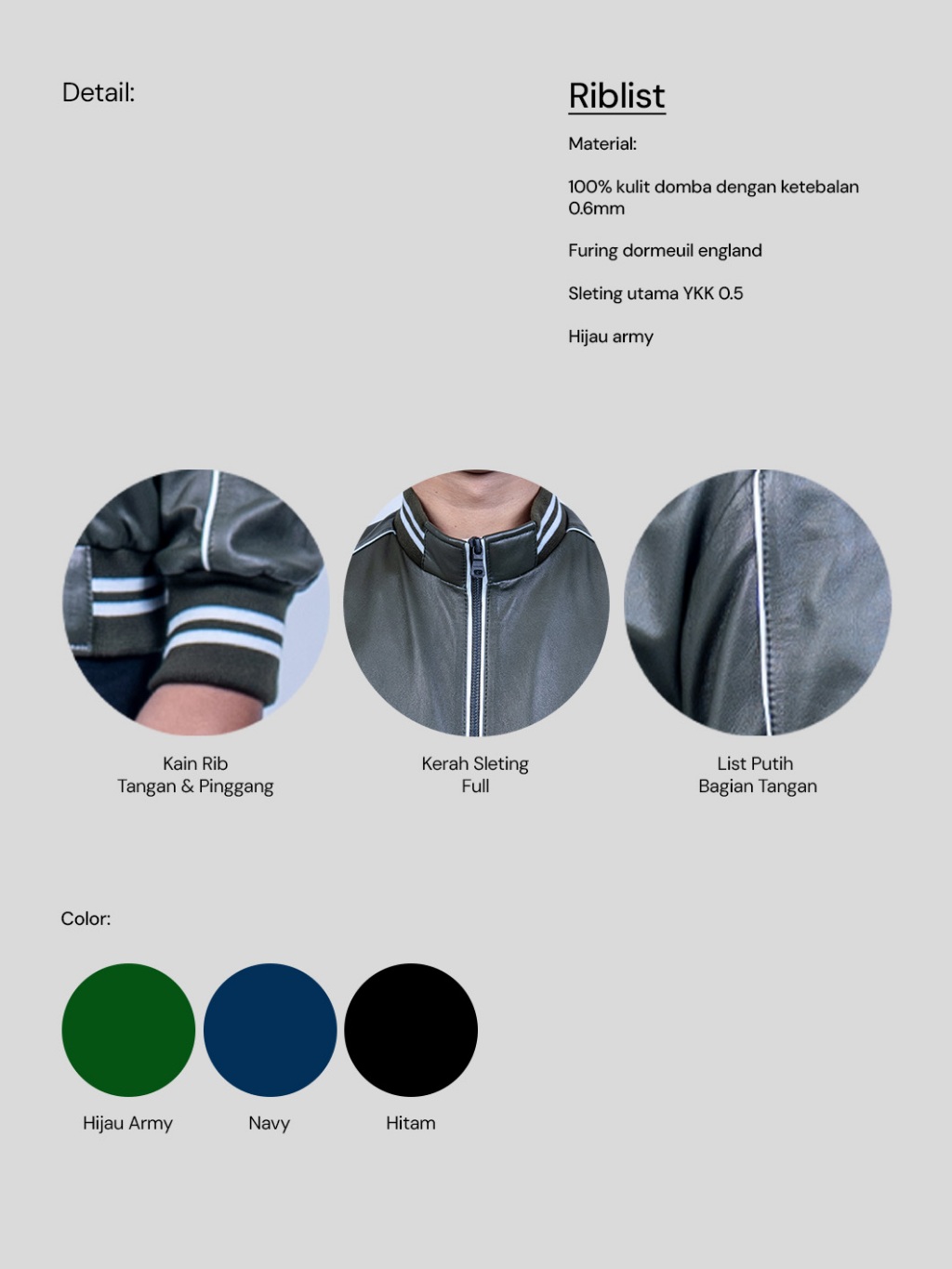 Jual ASTIGA JAKET KULIT RIB LIST | Shopee Indonesia