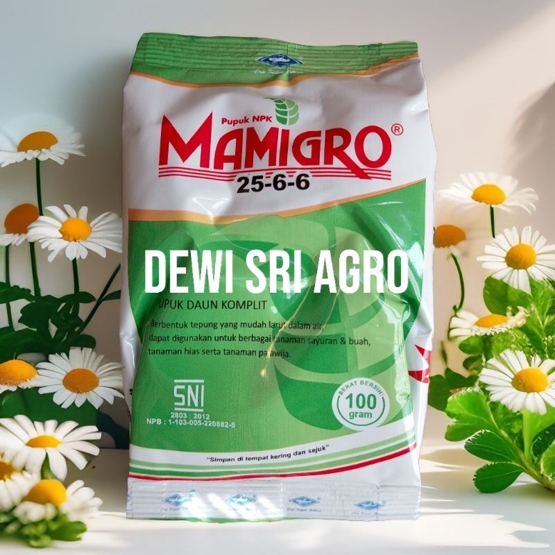 Pupuk pelebat daun mamigro super N kemasan 100 gram