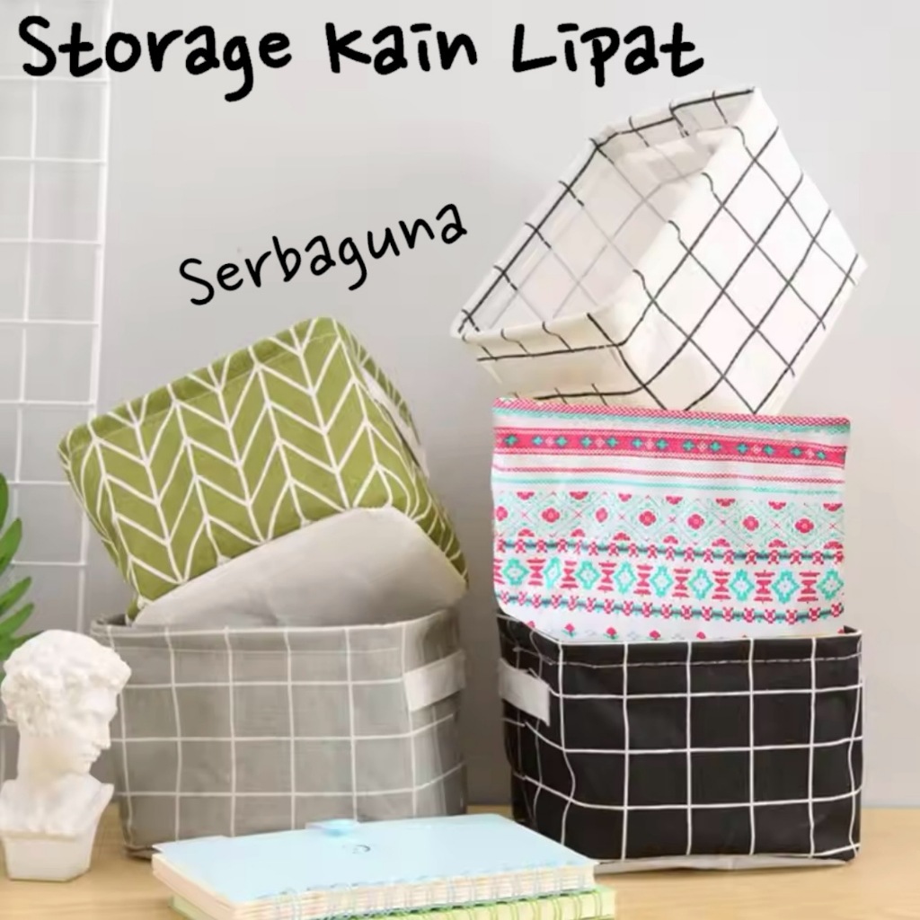 Jual BX01 Storage Box Keranjang kain lipat Multifungsi Keranjang ...