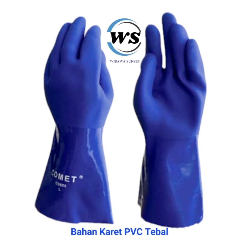 Jual Sarung Tangan Karet Pvc Tebal Comet Cg656 Original | Shopee Indonesia