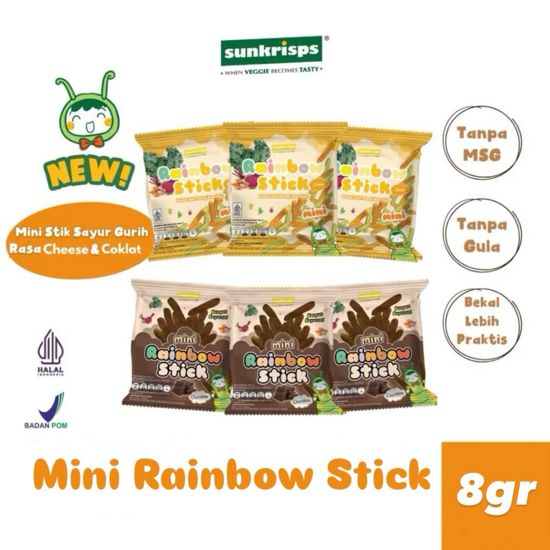Jual Sunkrisps Mini Rainbow Stick Original Chocolate Cheese Vegie ...