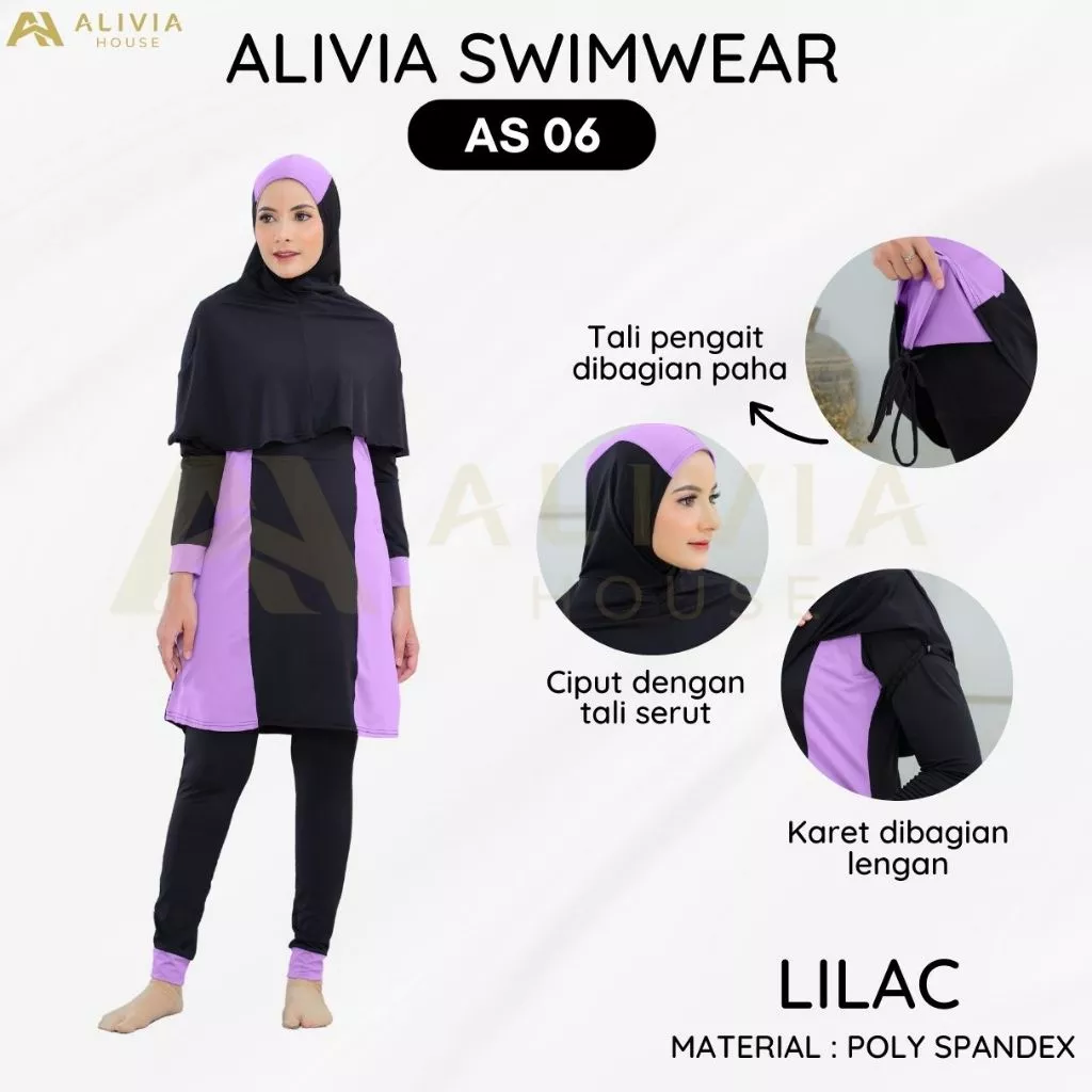 Baju Renang Muslimah Syari Dewasa dan Remaja - Alivia Swimwear AS06