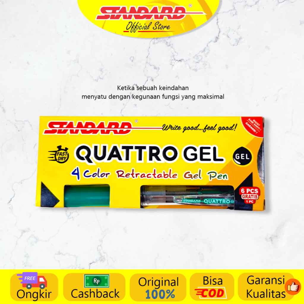 Standard - Pulpen Quattro 0.5 / 0.7 Gel  4 IN 1 ( Alat Tulis / Pen / Ballpoint / Pena ) (4)