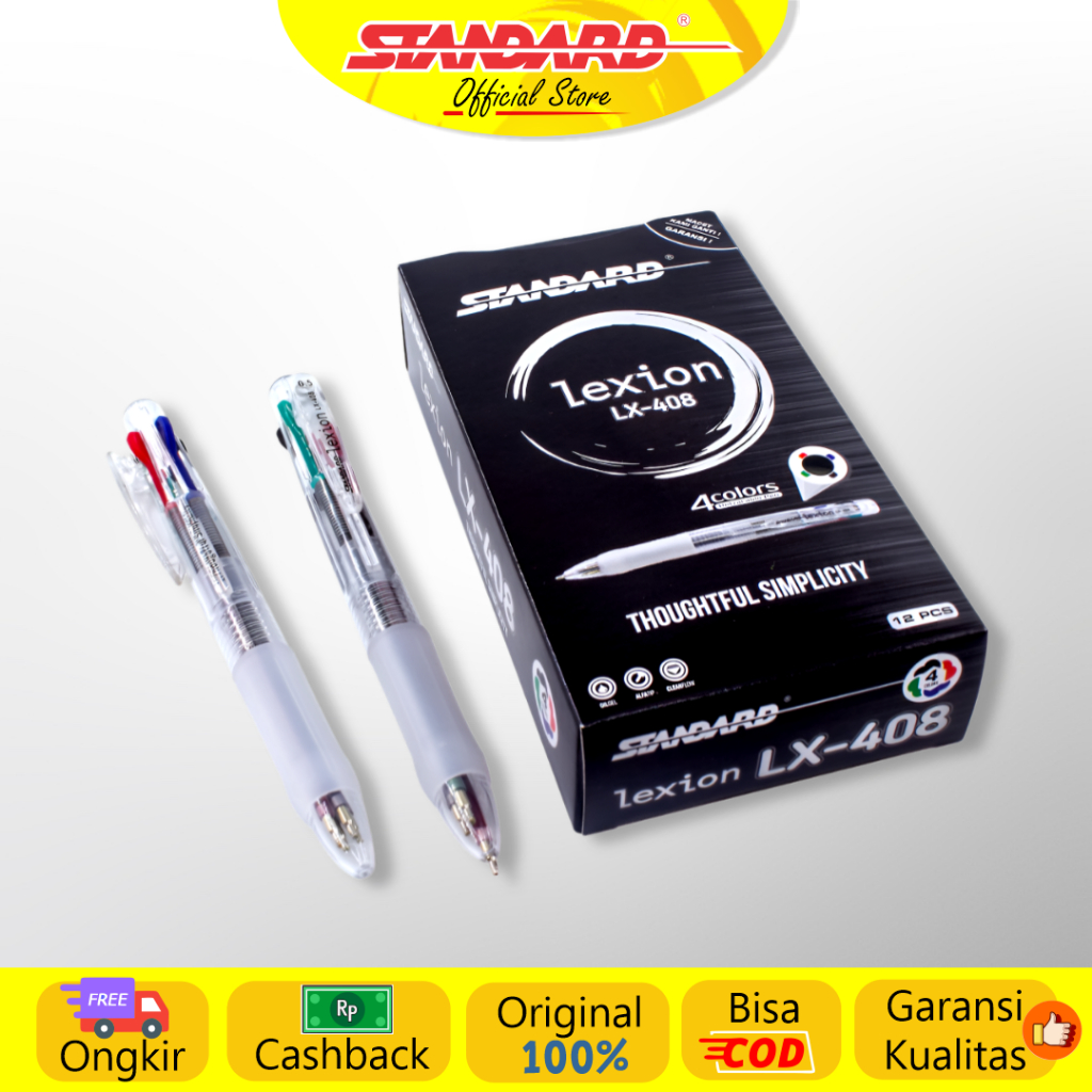 Pulpen Lexion 0.5 LX-408   4 IN 1  ( Alat Tulis / Pen / Ballpoint / Pena ) (2)