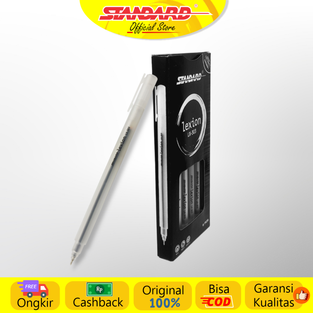 Standard - Pulpen Lexion LX-303 Oil Gel  ( Alat Tulis / Pen / Ballpoint / Pena ) (4)
