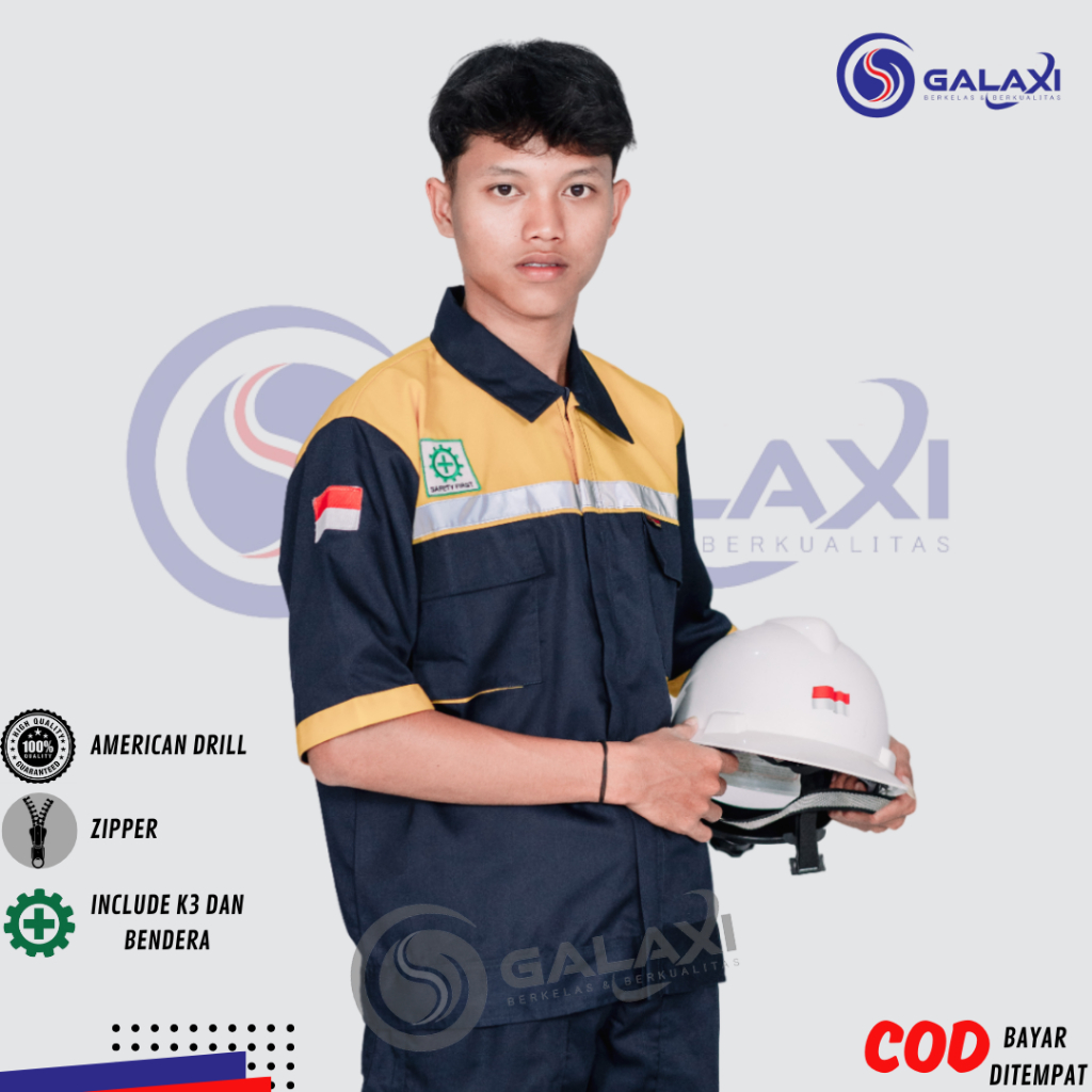 Jual WEARPACK ATASAN WARNA DONGKER KOMBINASI KUNING LENGAN PENDEK ...