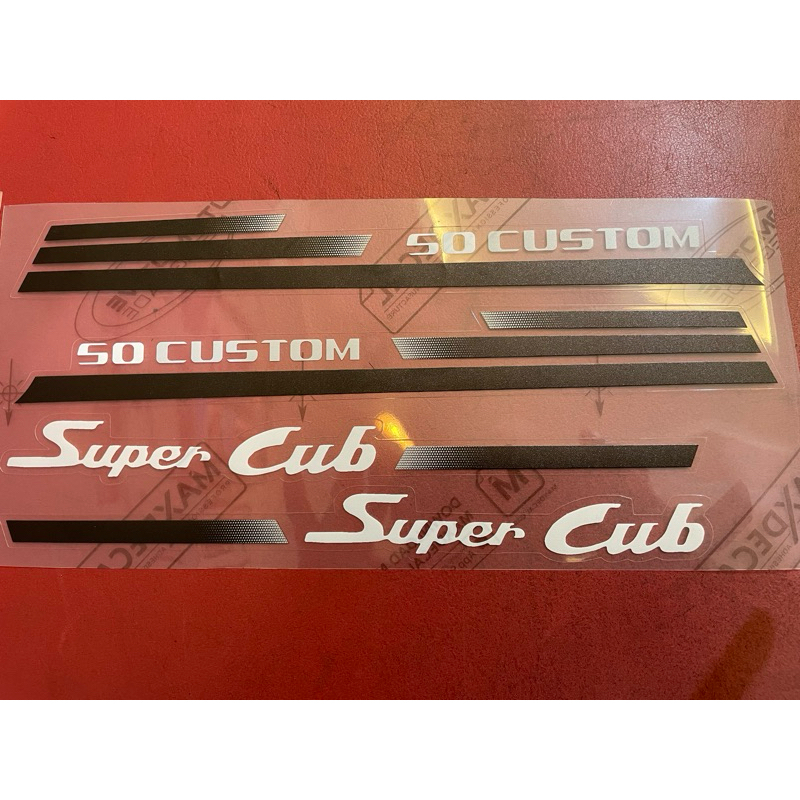 Jual stiker stripin super cub custom 50 JDM buat motor warna silver ...