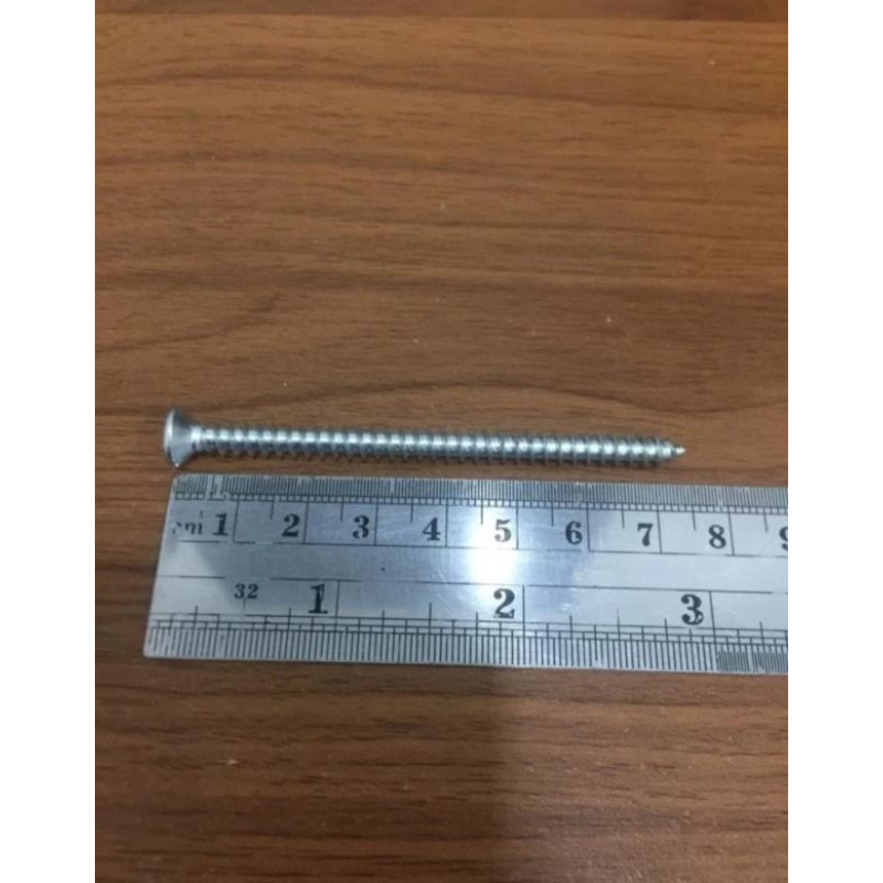 Jual sekrup kayu bunga 3 x 10 SJT Wood screw skrup baut cacing worm ...