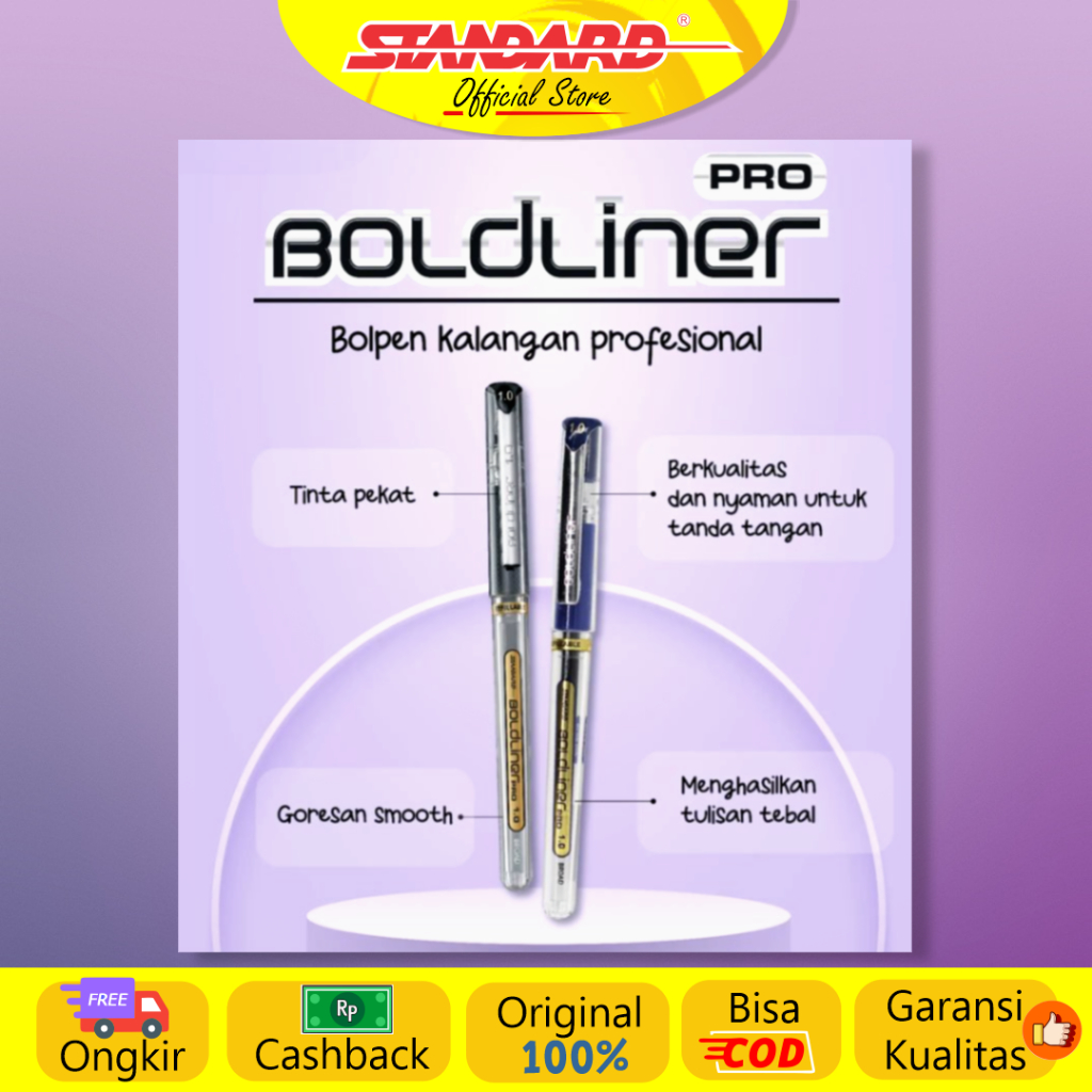 Standard - Pulpen Boldliner PRO  1.0 ( Alat Tulis / Pen / Ballpoint / Pena ) (6)
