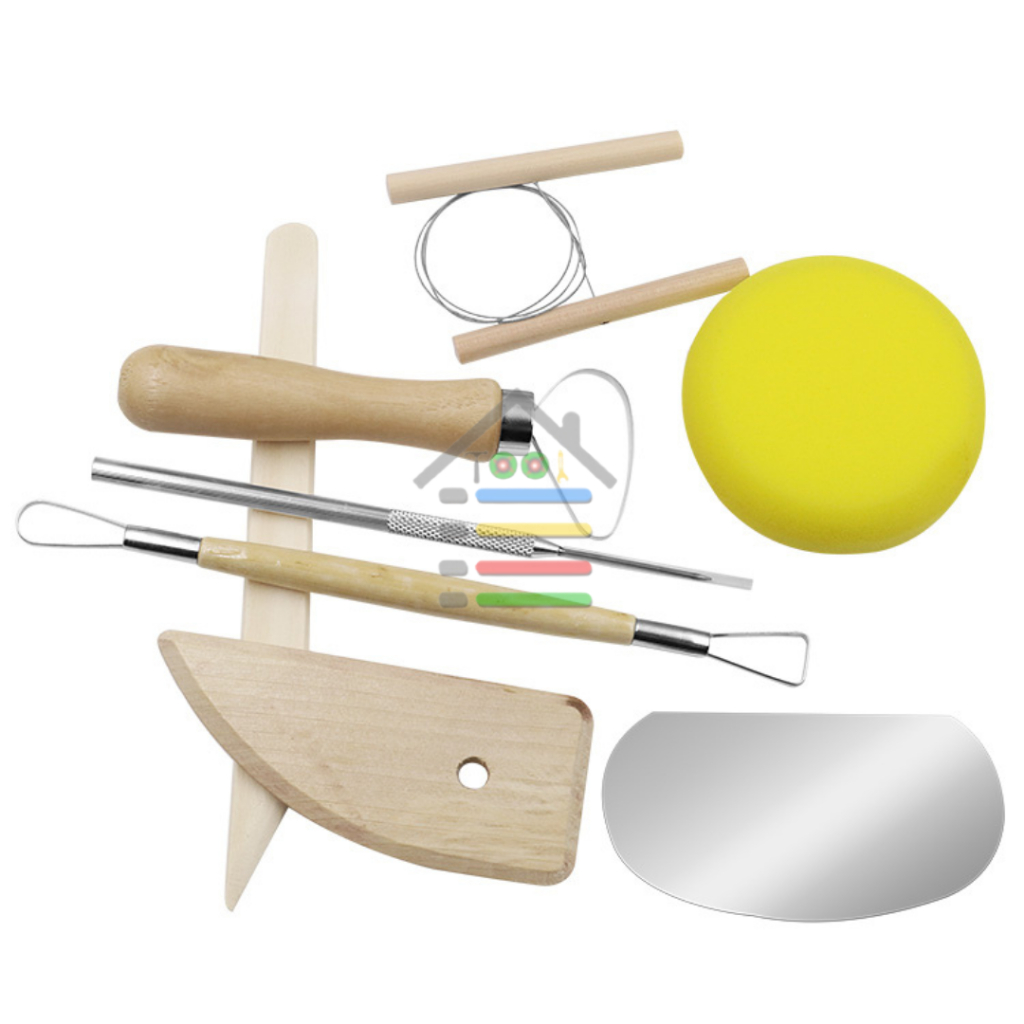 CETAKAN UKIRAN KERAJINAN TANAH LIAT 8pcs Pottery Clay Tool Set Pottery UKIRAN KAYU TEMBIKAR TANAH LIAT