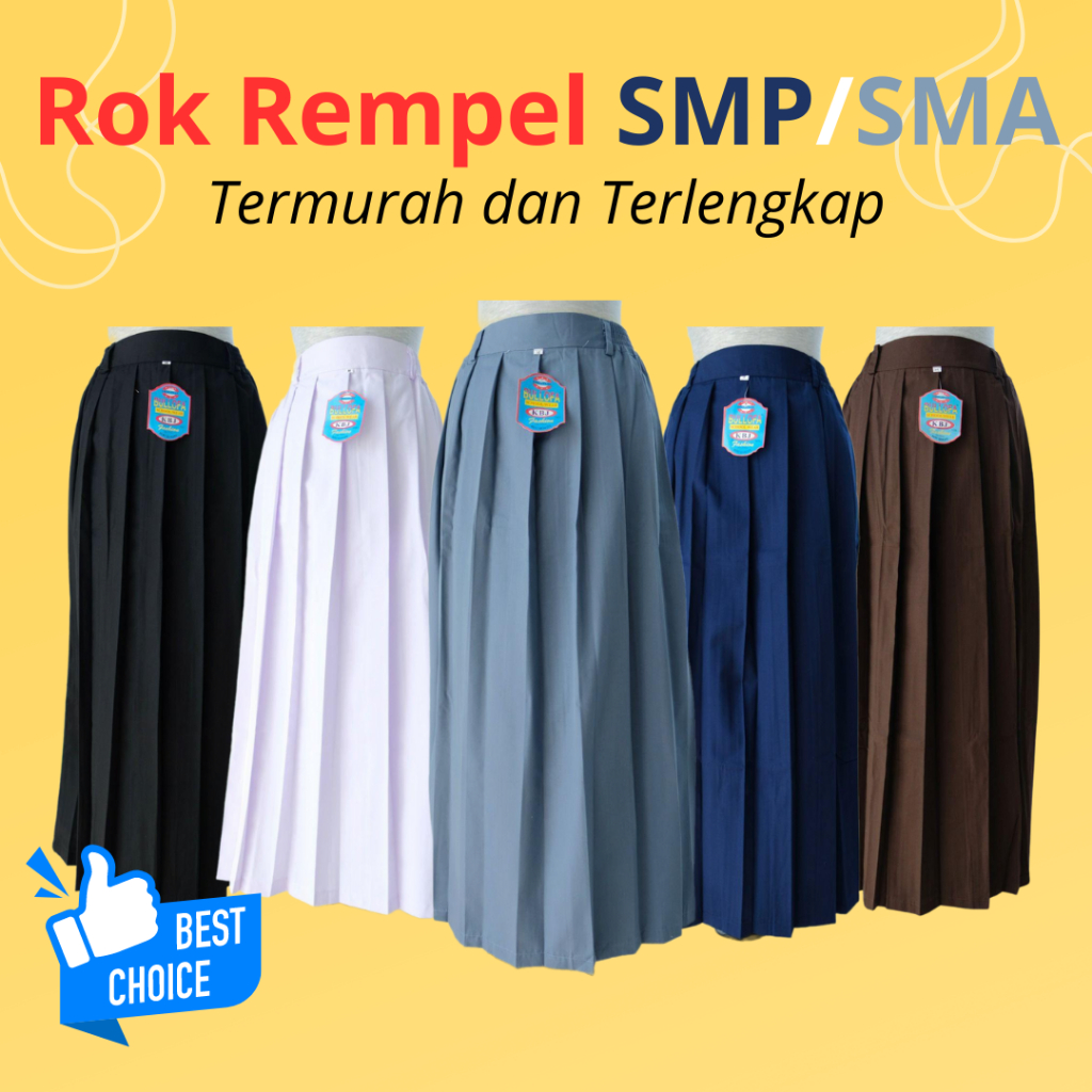 Jual Rok Rempel Seragam Sekolah SMP/SMA Bahan FAMATEX PREMIUM | Shopee ...