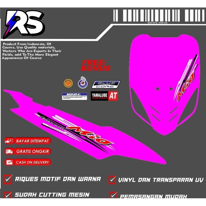 Jual sticker striping mio custom 01 transparan uv(bisa riquest ...