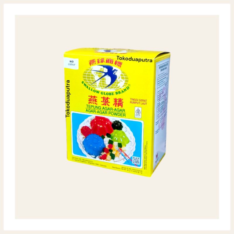 Jual Agar swallow globe brand plain 1 Box / agar agar powder swallow