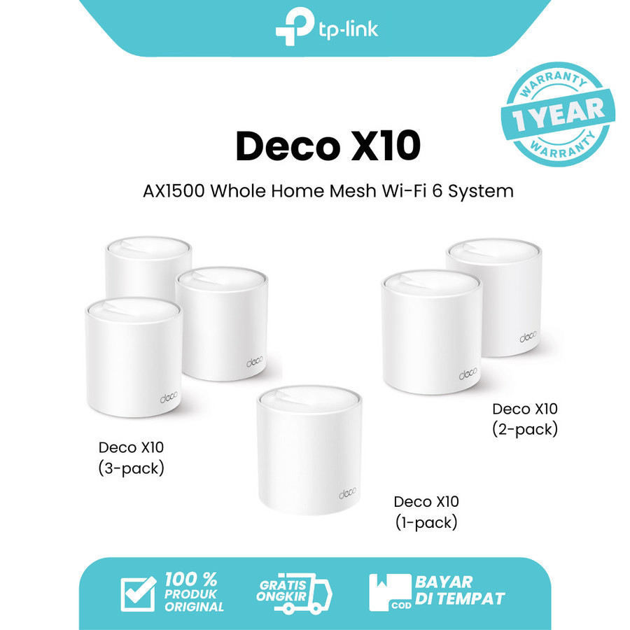 Jual Tp Link Deco X10 Ax1500 1pack 2pack 3pack Wi-fi 6 Whole Home Mesh 