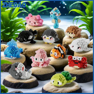 ZHEGAO Mainan Kehidupan Laut Mini Bricks Toys Mainan Bricks Building Blok Kartun Mainan Balok Susun
