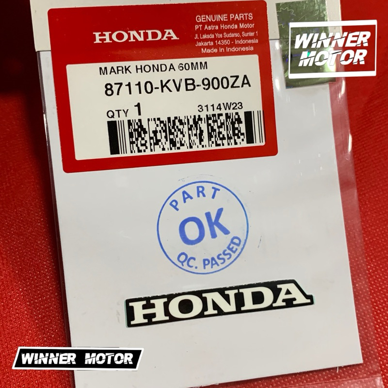Jual stiker logo emblem honda mark hinda 60mm 6cm universal honda ...