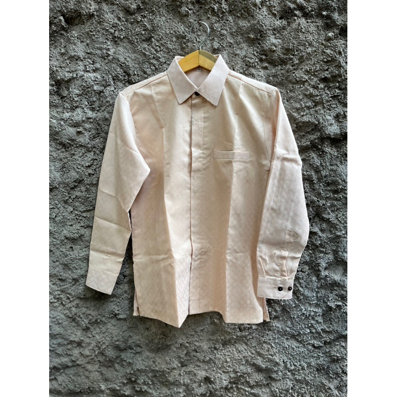 Jual kemeja basic pria songket beige premium batik lengan panjang ...