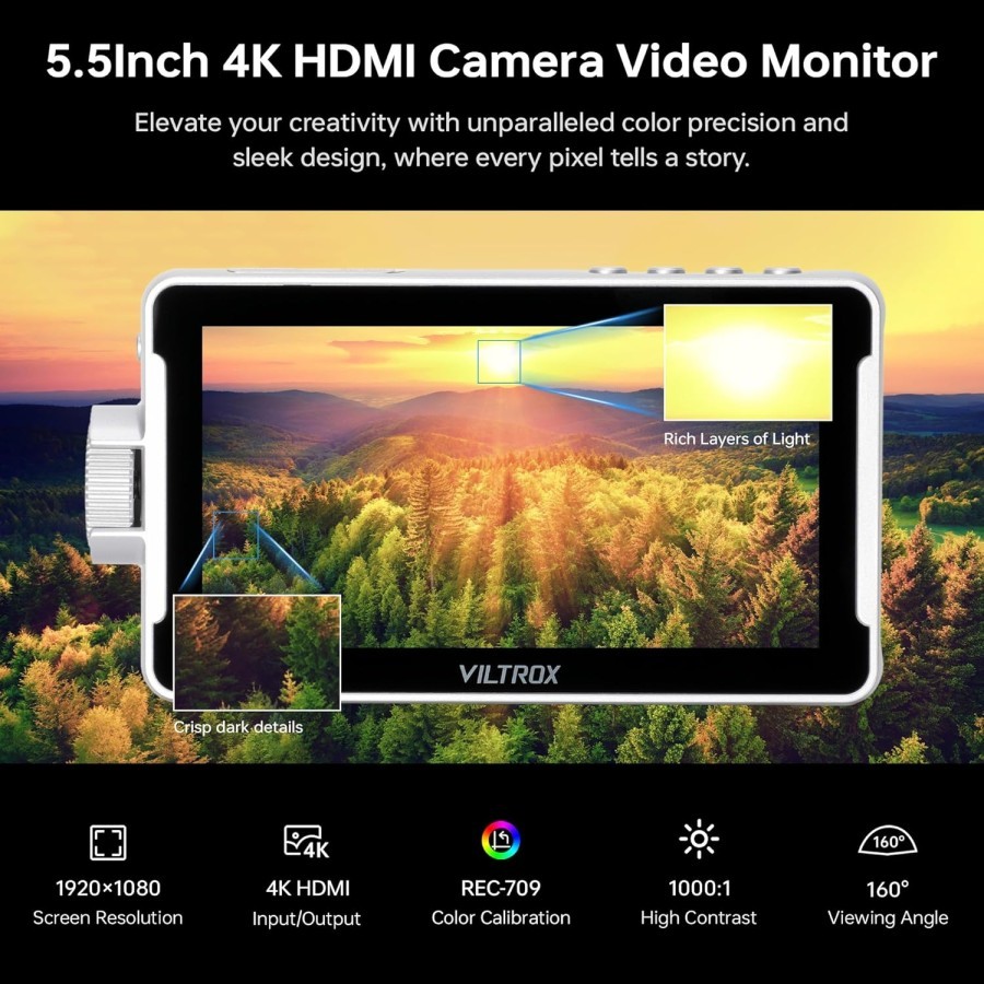 VILTROX DC-550 PRO 5.5 Inch Touchscreen Camera Video Monitor On-Camera