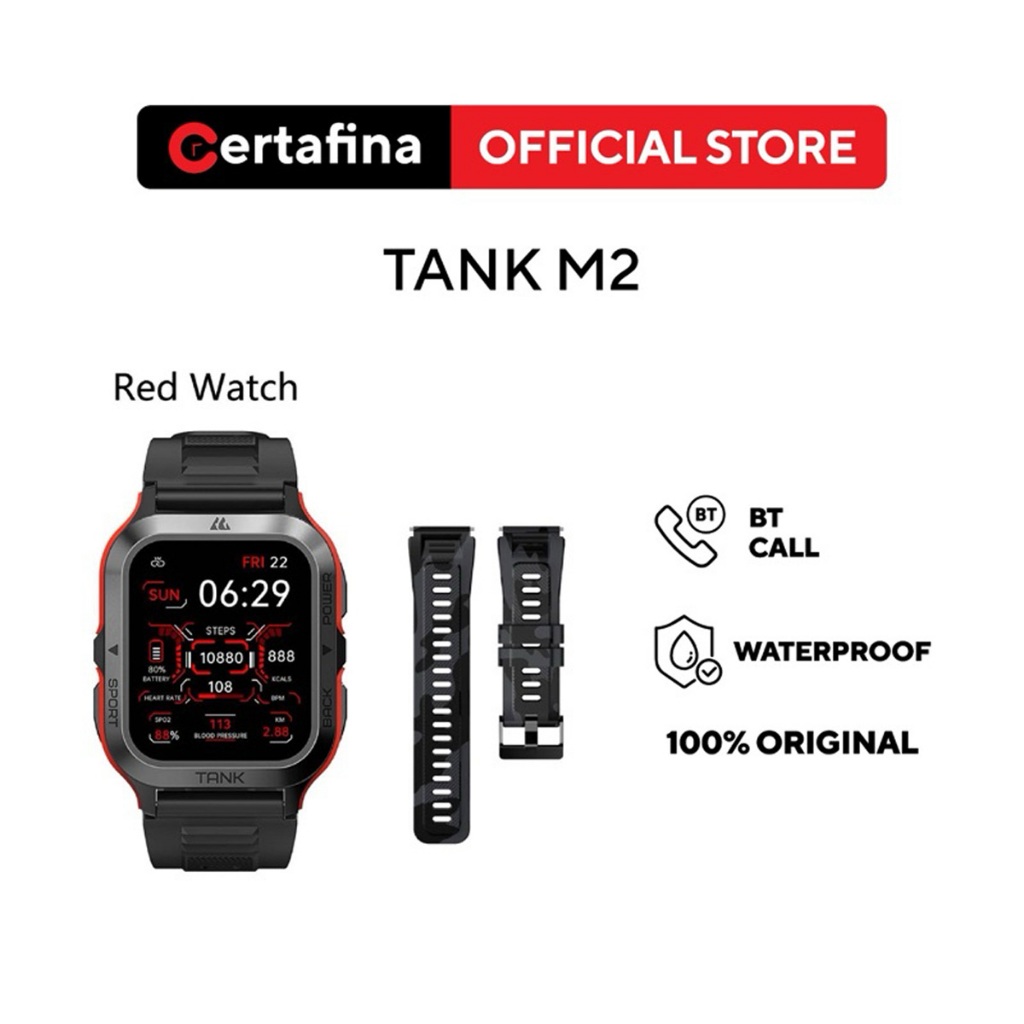 Certafina Kospet Tank M2 Bluetooth Call Free Strap Smartwatch