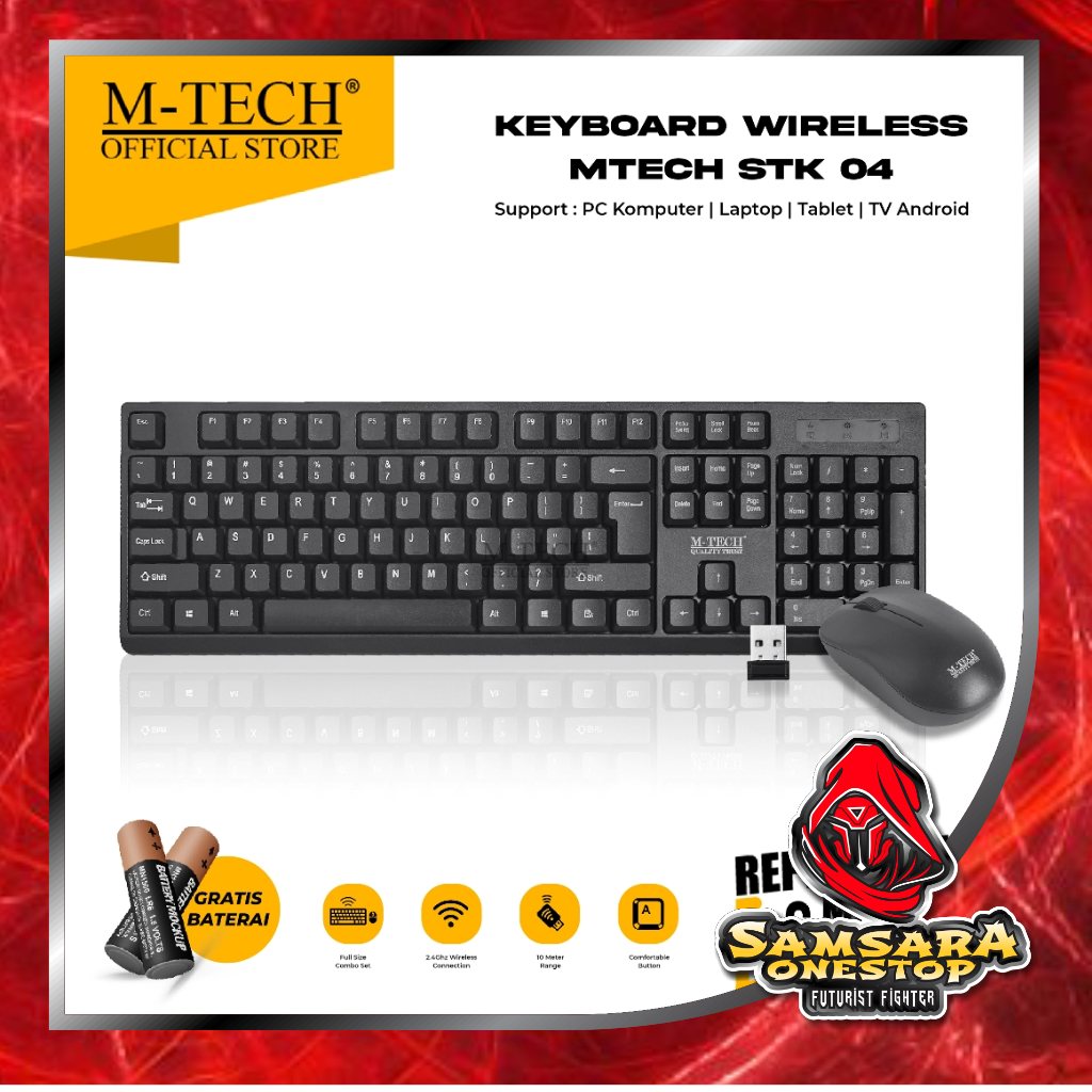 Jual keyboard mouse wireless combo m-tech stk-04 - keyboard mouse stk04 ...