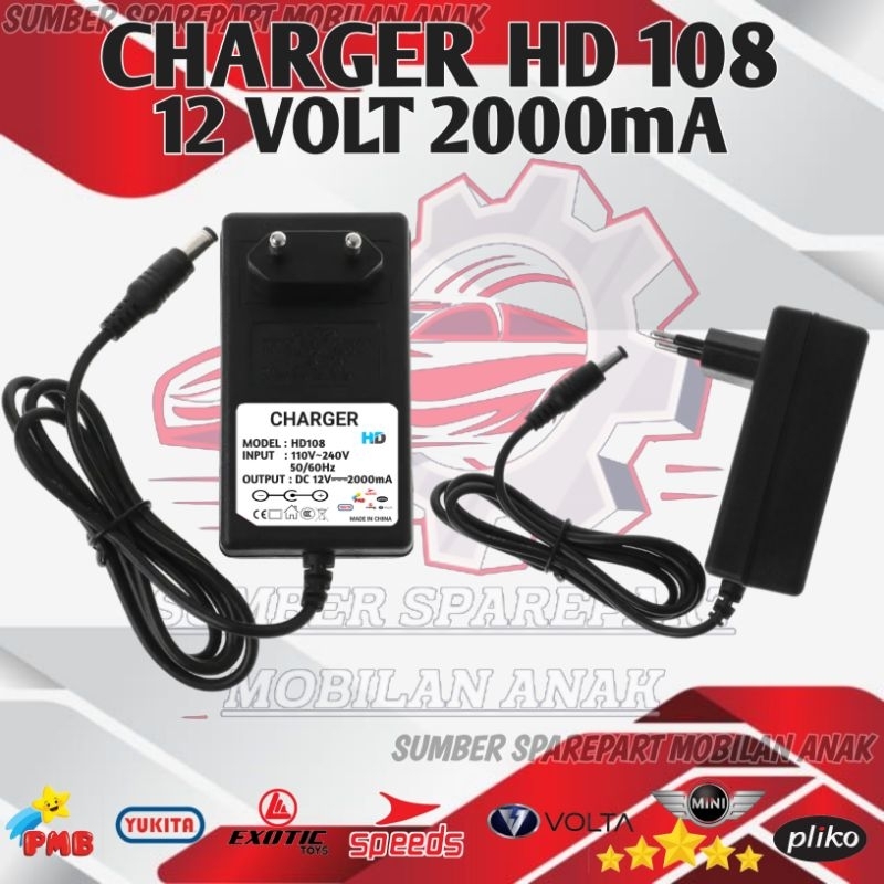 Jual CHARGER CAS CASSAN 12 VOLT 2000mA MOBIL MOBILAN AKI ANAK MOTOR ...