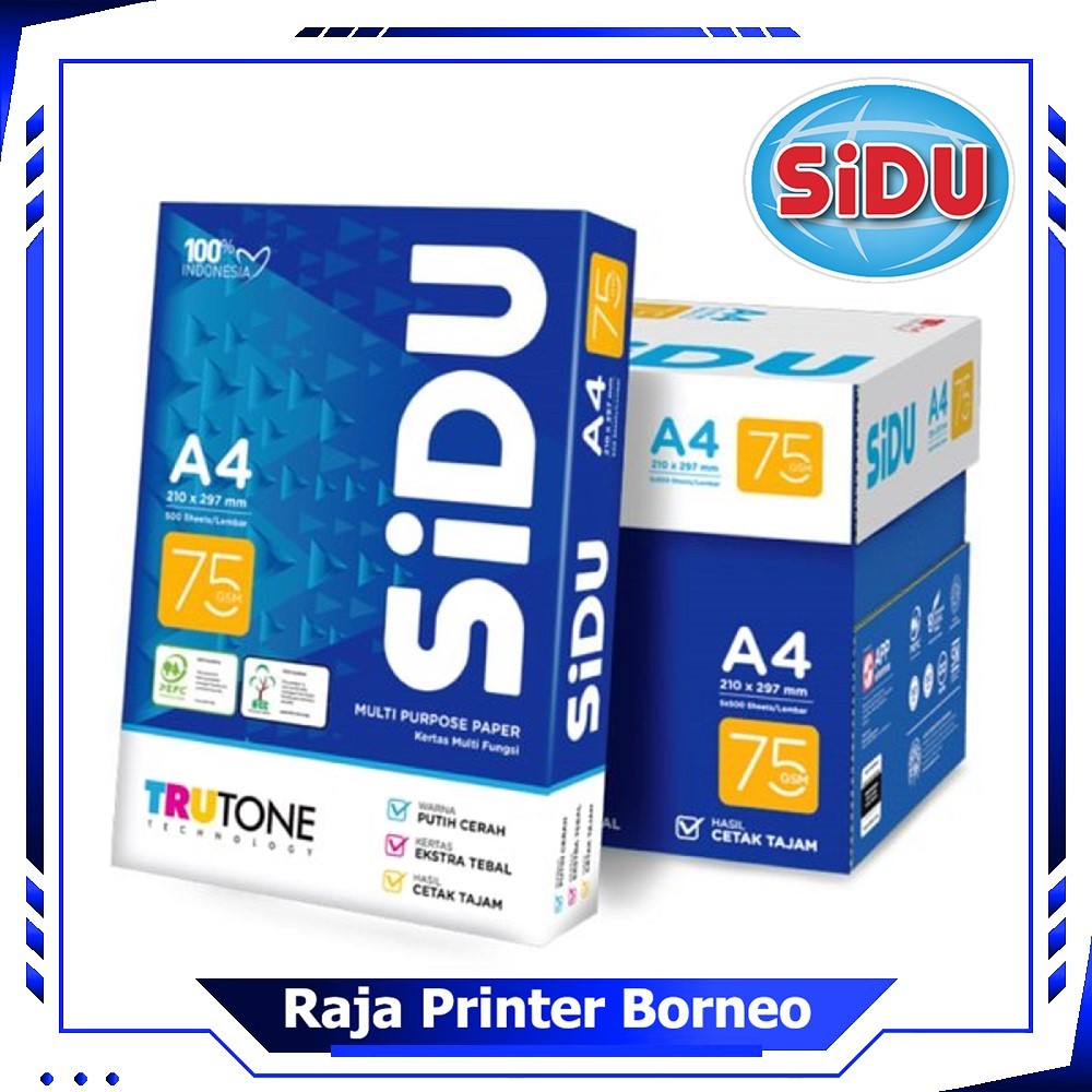 Jual Kertas HVS A4 Sinar Dunia 75 GSM Kertas Sidu Print Foto Copy 75