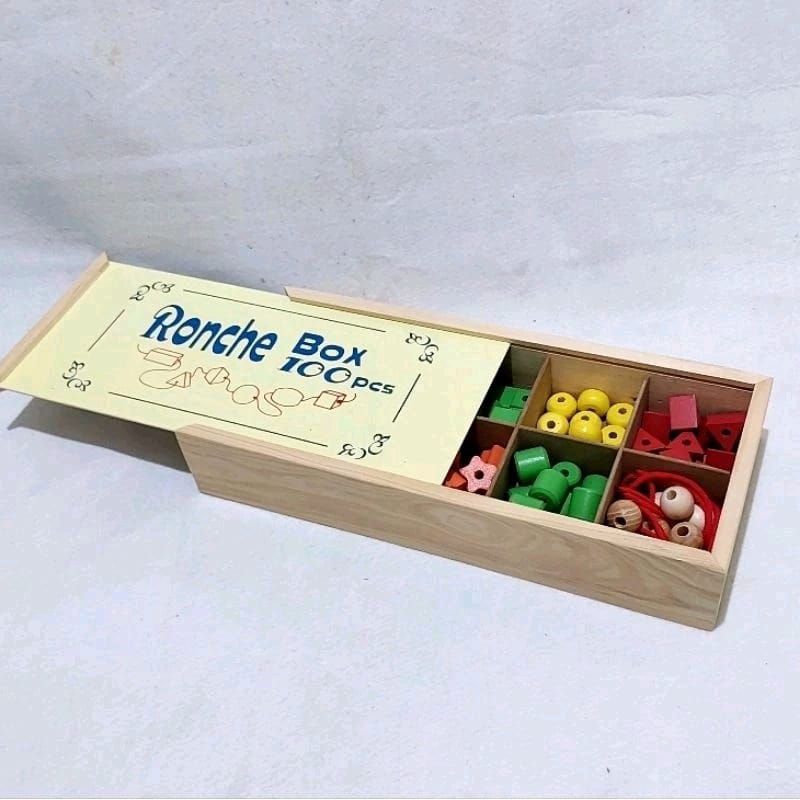 Jual Mainan Edukasi kayu Ronce Geometri Box 100 pcs edukatif anak Balok ...