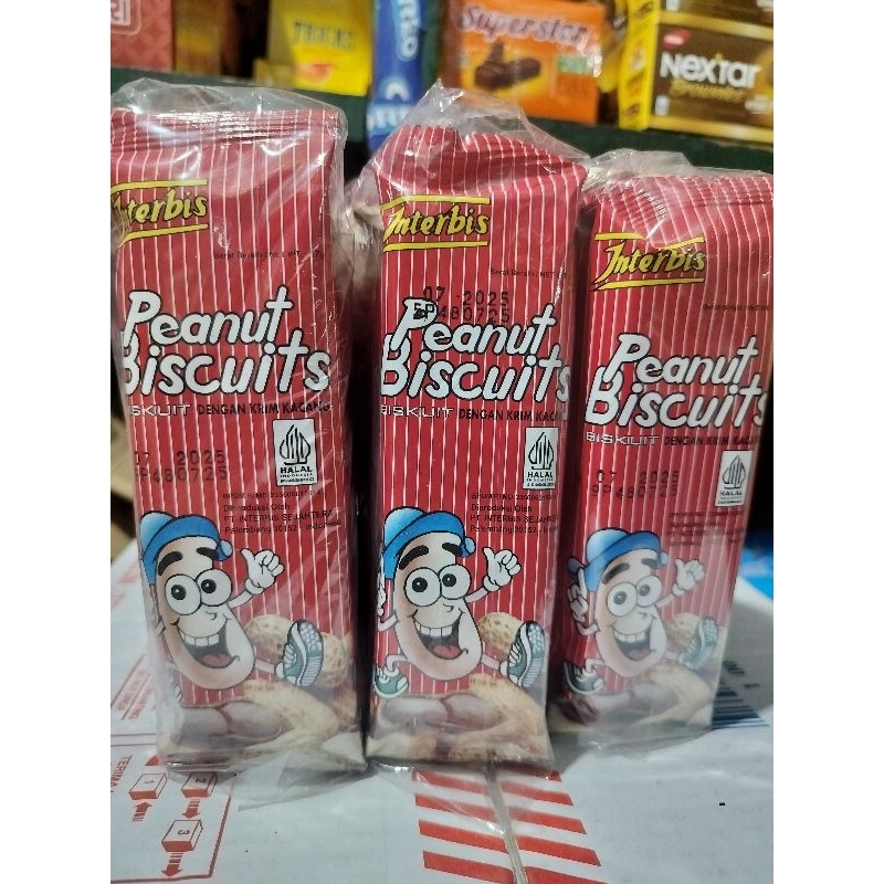 Jual Interbis Peanut Biscuits Kacang ( Isi 10 Pcs ) | Shopee Indonesia