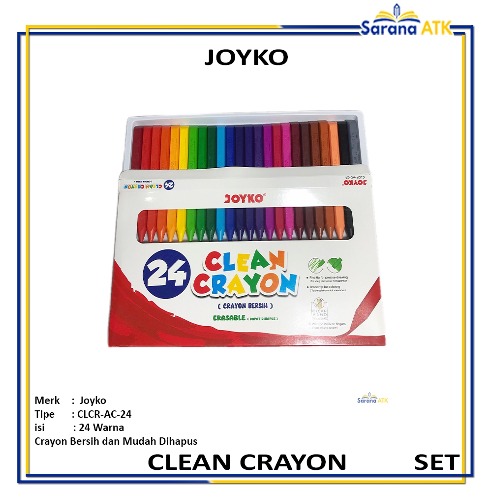 Jual JOYKO - Clean Crayon CLCR-AC-24 Krayon Bersih - Set | Shopee Indonesia