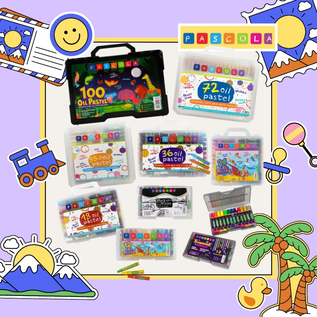 Standard - Pascola Oil Pastel 12 / Set ( Crayon / Pewarna / Coloring ) (6)
