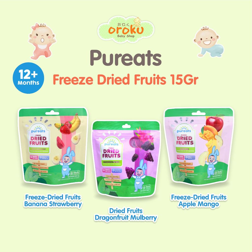 Jual PUREATS FREEZE DRIED FRUITS 15GR / SNACK BUAH KERING BALITA ...