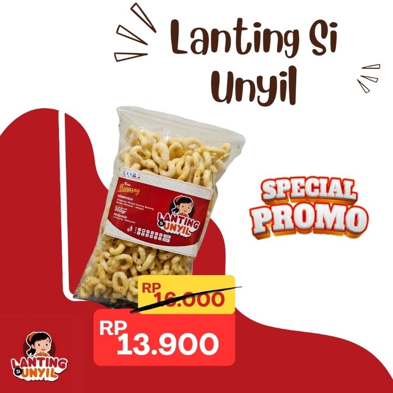 Jual Lanting Si Unyil, Lanting Bawang Renyah Gurih Asli Kebumen 200 ...