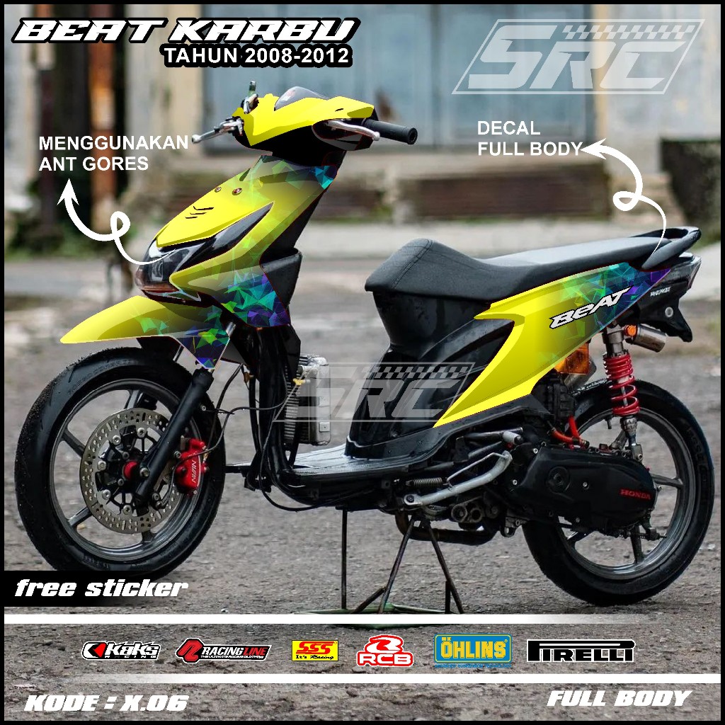 Jual COD Sticker Decal Full Body Motor Honda Beat Karbu 2008 2009