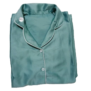 BA B26 Baju Tidur Piyama Satin Polos Lengan Pendek Celana Panjang Setelan Baju Tidur