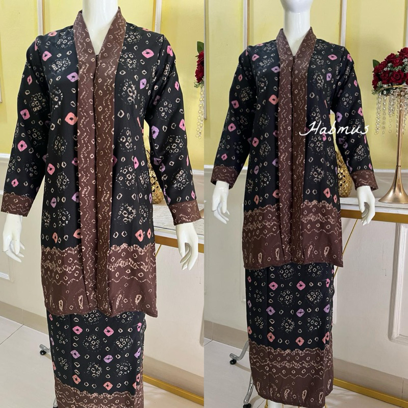 Jual setelan rok motif jumputan Palembang titik tujuh dobby | Shopee ...