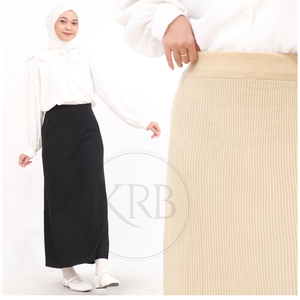 Jual KRB | Rok Span Rajut | Rok Wanita Panjang | Skirt Knitwear Basic ...