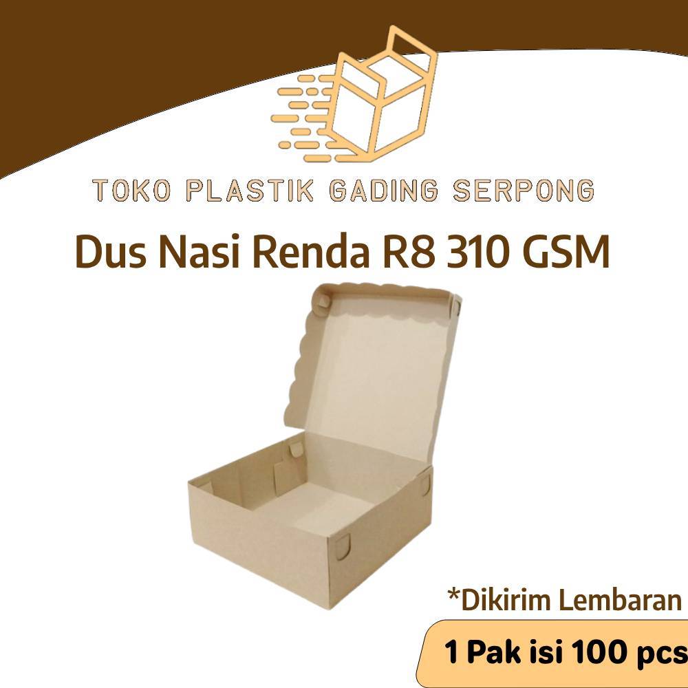 Jual Dus Kotak Nasi Renda R8 Kraft / Box Catering 18 x 18 310 GSM ...
