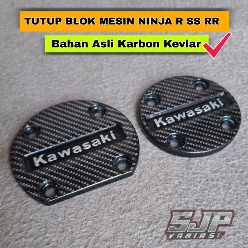 Jual Cover Blok Mesin Ninja R SS RR Karbon Kevlar carbon kevlar 3D ...