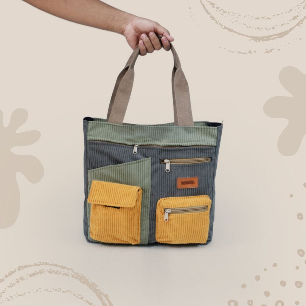Jual Bogsa Mesa Totebag Wanita Corduroy Carrington Laptop 14 inch ...