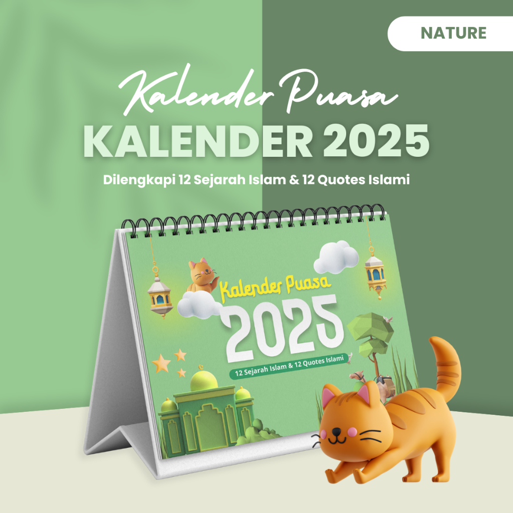 Jual KALENDER PUASA MEJA 2025 / KALENDER DUDUK AESTHETIC TAHUN 2025