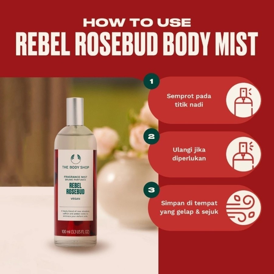 Jual The Body Shop Rebel Rosebud Body Mist 100ml | Shopee Indonesia