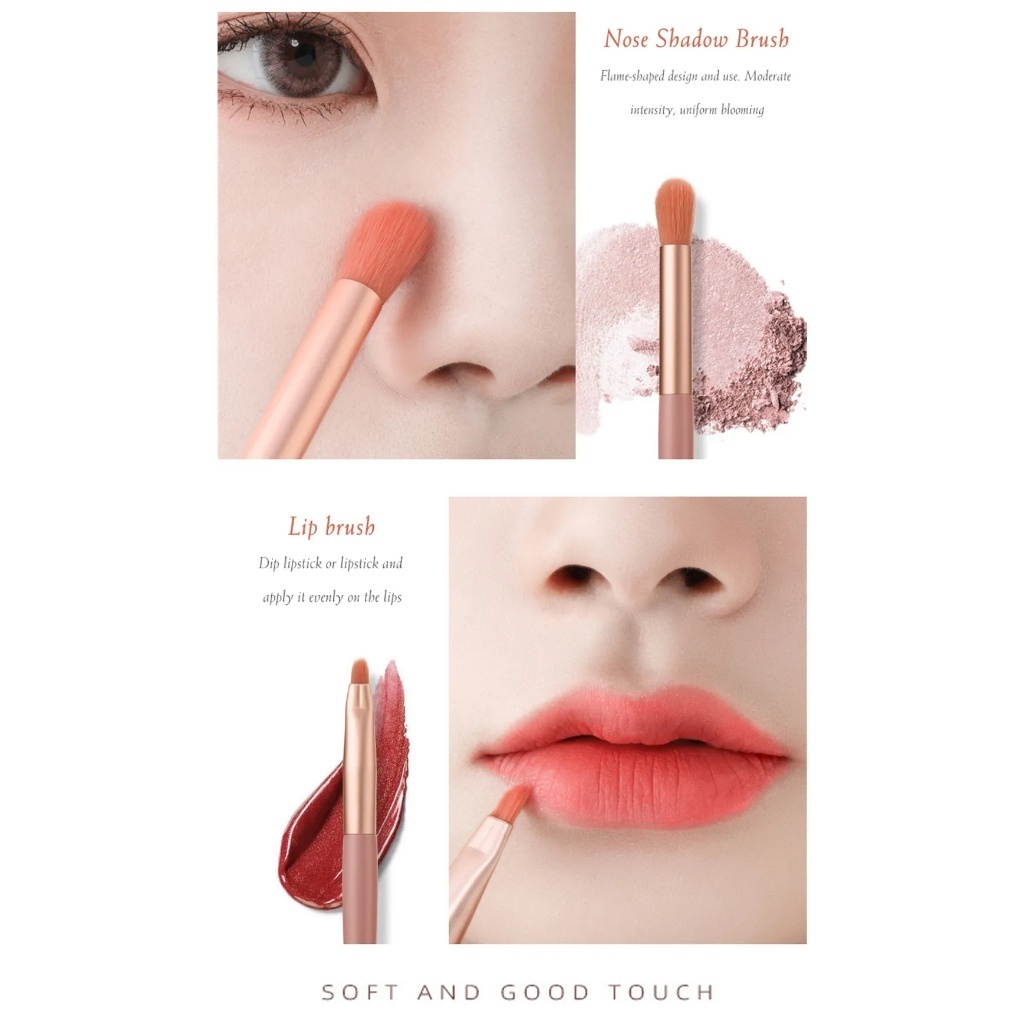 Make Up Brush Set 8in1 Warna Pastel Pouch Kuas Mini Travel Pack Isi 8pcs - Af - foto 5