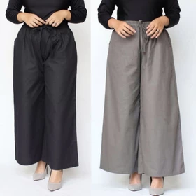 Celana Kulot Jumbo Premium XXL Pinggang Full Karet Bahan Katun Outlet Shopee Bisa