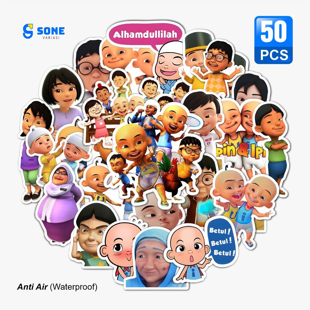 Jual Sticker Pack Kartun UPIN IPIN Waterproof Aesthetic- untuk Laptop ...